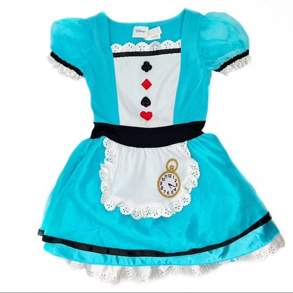 Disney Girls Alice in Wonderland Blue & White Halloween Costume 2-3 Years Old